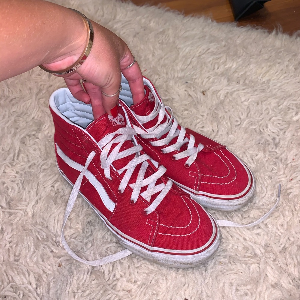 Red Sk8 Hi Vans